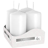 Набір свічок циліндричних парафінових пахучих 4 шт. циліндр Білий (sw40/80-090) GL-55