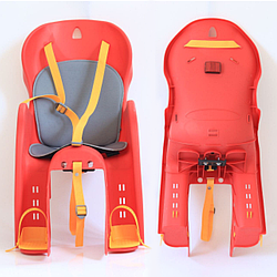 Дитяче крісло на велосипед BG-5, Сіре/Велокрісло дитяче/Велосипедне сидіння Червоний