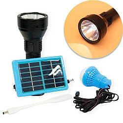 Ручний LED-ліхтар із сонячною панеллю та лампочкою 2600 мАг, YW-038 / Автономна сонячна станція