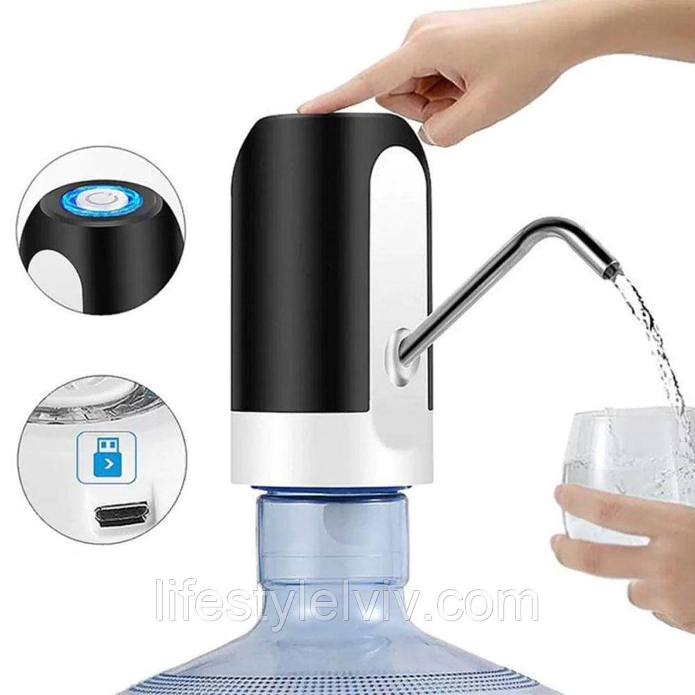 Помпа для води CHARGING PUMP, Чорна / Електропомпа на бутиль / Помпа для бутильованої води, фото 1