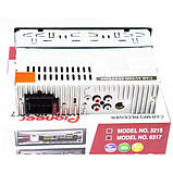 Автомагнітола 1 din 6317 МР3 мульти підсвічування Однодиновая магнітола Usb RGB Fm Aux пульт, фото 2