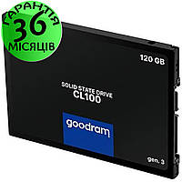 SSD диск 120 Гб Goodram CL100 Gen.3, 2.5" SATA III 3D NAND TLC, ссд накопитель для ноутбука и ПК (компьютера)