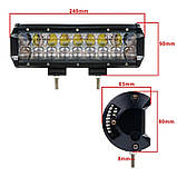 Автофара балка LightX 18 світлодіодів LED 5D-54W автомобільна SPOT фара з регулюванням нахилу Чорний, фото 8