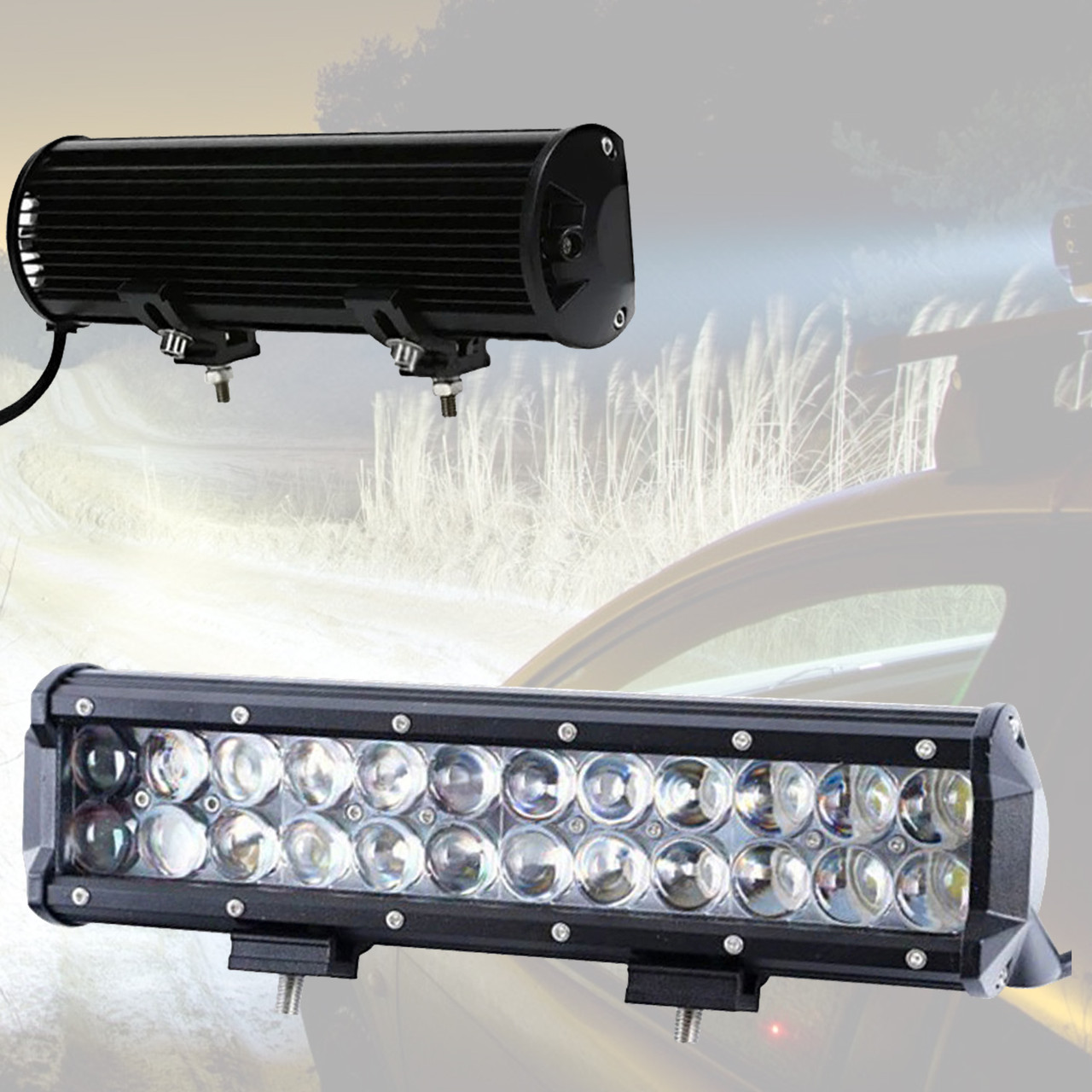 Автофара балка 24 LED світлодіоди LightX 5D-72W автомобільна SPOT фара Чорна, фото 1