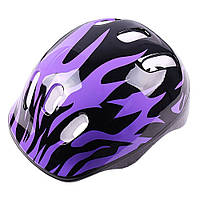 Шлем защитный детский, Фиолетовый огонь / Шлем для детей универсальный, для велосипеда, скейта, гироскутера