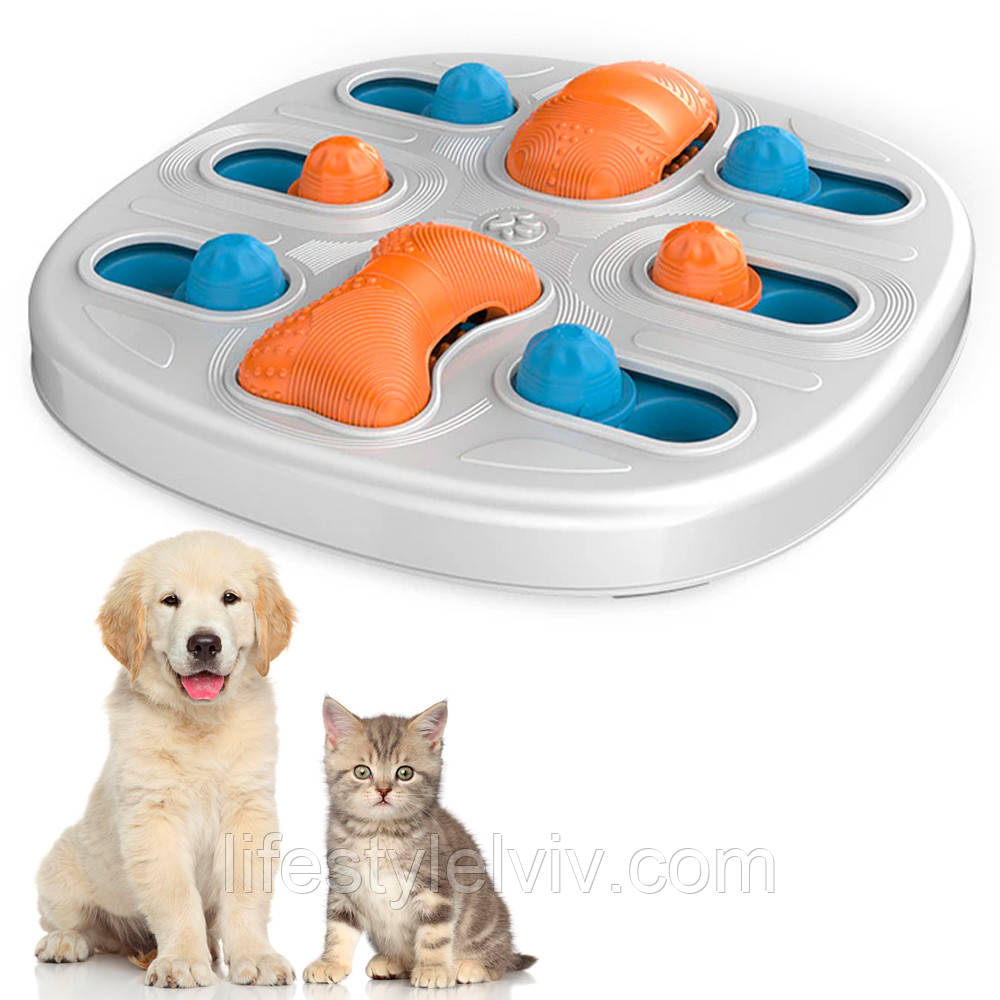 Інтерактивний диспенсер для їжі (34,5х34х5,5см) / Іграшка для собак з кормом / Миска-головоломка, фото 1