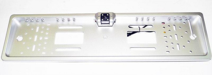 Камера заднього виду в номерній рамці A58 silver 4LED, фото 1