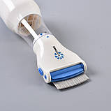 Електрична щітка для собак і кішок від вошей, бліх і гнид Licetec V-Comb Гребінь уловлювач паразитів, фото 5