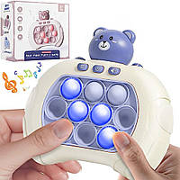 Электронная приставка консоль Pop it PRO Bear / Антистресс игрушка для рук / Поп ит