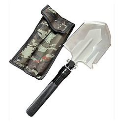 Саперна лопата 59 см у камуфляжному чохлі / Багатофункціональна туристична лопатка / Похідна лопата