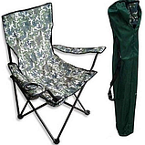 Крісло для кемпінгу Стілець туристичний розкладний Крісло для риболовлі і пікніка Хакі, фото 3
