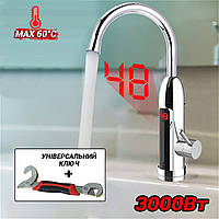 Проточний водонагрівач електричний кран 012RX з екраном і поворотним виливом + ключ Snap-n-Grip