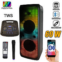 Акустична система з мікрофоном Goldteller 505GT портативна колонка USB/TF/FM/Bluetooth 60W RGB