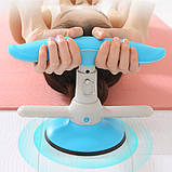 Тренажер для преса підлоговий на присоску Strong Fit ST046 кріплення для фіксації ніг Блакитний, фото 4