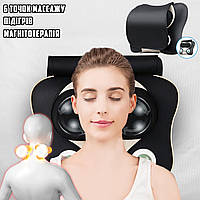 Покращена роликова масажна подушка з подогеом Massage Pillow 8802-003 магнітотерапія для шиї/тіла