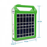 Портативний потужний ліхтар-Power Bank Solar 15 W із сонячною панеллю + світлодіодні лампочки 2 шт. Зелений, фото 3