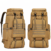 Рюкзак тактический на 50л (62х30х20 см) T-1725, Койот / Большой военный рюкзак с системой Молле
