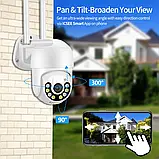 Вулична бездротова камера спостереження WIFI IP Smart PTZ-5MP ICSEE 360/90 з віддаленим переглядом, фото 10