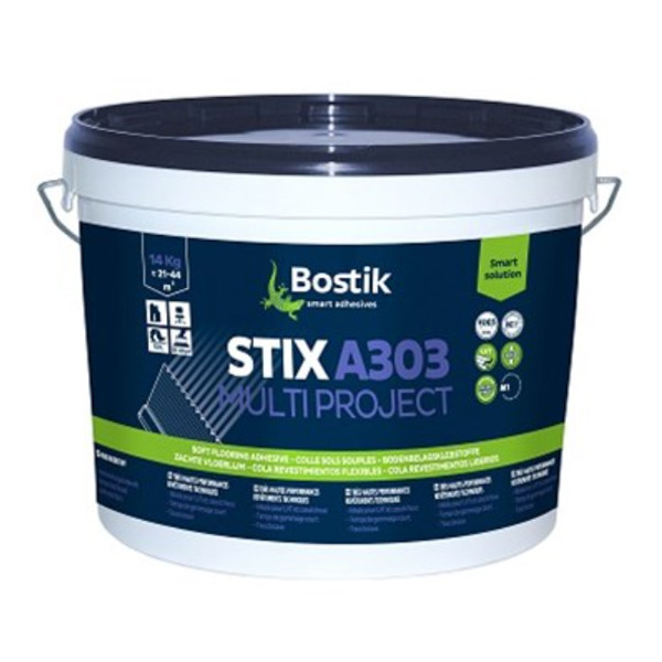 Клей BOSTIK STIX A303 MULTI PROJECT посилений однокомпонентний акриловий для побутових і комерційних підлогових