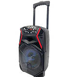 Портативна акустична система з караоке мікрофоном Winso-OTY895-8"x1 Bluetooth колонка з RGB-стерео, фото 5