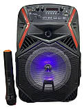 Портативна акустична система з караоке мікрофоном Winso-OTY895-8"x1 Bluetooth колонка з RGB-стерео, фото 9