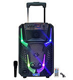 Портативна акустична система з караоке мікрофоном Winso GZ-8912-12"x1с RGB-підсвіткою 30W + Пульт, фото 6