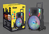 Портативна акустична система з караоке мікрофоном Winso GZ-612-12"x1 Bluetooth з RGB-підсвіткою, фото 3