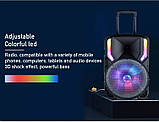 Портативна акустична система з караоке мікрофоном Winso GZ-612-12"x1 Bluetooth з RGB-підсвіткою, фото 4