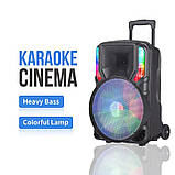 Портативна акустична система з караоке мікрофоном Winso GZ-612-12"x1 Bluetooth з RGB-підсвіткою, фото 6