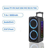 Портативна акустична система з караоке мікрофоном Winso GZ-X828-8"x2 Bluetooth колонка 30 W + Пульт, фото 8
