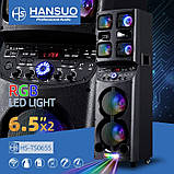 Портативна акустична система +2 караоке мікрофона Winso TD0655-6,5"х2 потужна100W + Пульт, фото 7