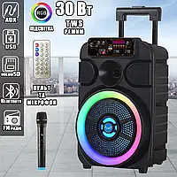 Портативна акустична стереосистема з караоке мікрофоном Winso GZ-W808-30W Bluetooth колонка