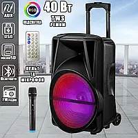 Портативна акустична стереосистема з караоке мікрофоном Winso MD20-12L (40 W) Bluetooth