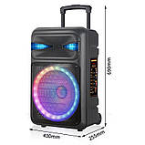 Портативна акустична система з караоке мікрофоном Winso GZ-Q15-15"x1 Bluetooth колонка 30W+Пульт, фото 10