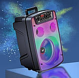 Портативна акустична система OTY808 8"x1-10W Bluetooth колонка з RGB, потужний бас + Пульт, фото 3