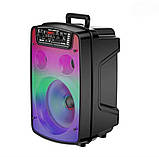 Портативна акустична система OTY808 8"x1-10W Bluetooth колонка з RGB, потужний бас + Пульт, фото 5