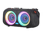 Портативна акустична система з мікрофоном Winso NDR-Q68-6,5"x2 дюйми Bluetooth з RGB 30W+Пульт, фото 9