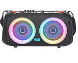 Портативна акустична система з мікрофоном Winso NDR-Q68-6,5"x2 дюйми Bluetooth з RGB 30W+Пульт, фото 10