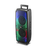 Портативна акустична система з мікрофоном RX-6258-6,5"x2 Bluetooth колонка з RGB 20W + Пульт, фото 4