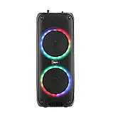 Портативна акустична система з караоке мікрофоном Winso RX-6268B-6,5"x2 з RGB 10 W + Пульт, фото 8