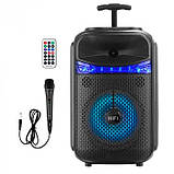 Портативна акустична система з караоке мікрофоном Winso RX-8188-8"x1 з RGB-підсвіткою 10W, фото 3