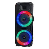 Портативна акустична система з караоке мікрофоном Winso RX-8251-8"x2 з RGB-підсвіткою 20W + Пульт, фото 4