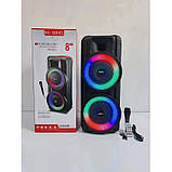 Портативна акустична система з караоке мікрофоном Winso RX-8251-8"x2 з RGB-підсвіткою 20W + Пульт, фото 6
