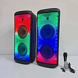 Портативна акустична система з караоке мікрофоном Winso RX-8252-8"x2 з RGB-підсвіткою 20W + Пульт, фото 9