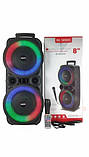 Потужна акустична система з караоке мікрофоном RX-8285W-8"x2 Bluetooth колонка 20W-2400mAh + Пульт, фото 4