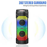 Портативна акустична система з караоке мікрофоном Winso ZQS6210W-6,5"x2 з RGB 30W + Пульт, фото 8