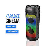 Портативна акустична система з караоке мікрофоном Winso ZQS6210W-6,5"x2 з RGB 30W + Пульт, фото 9