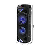 Портативна акустична система з караоке мікрофоном Winso ZQS6201-6,5"x2 Bluetooth з RGB 30W + Пульт, фото 7