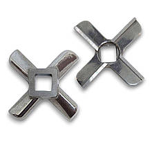 Ніж для м'ясорубки Хрестик MK-Lux з подвійною заточкою нержавіюча сталь D-54 мм отвір 10 мм