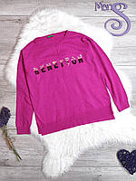 Детский свитшот для девочки Benetton цвета фуксия с пайетками Размер 146